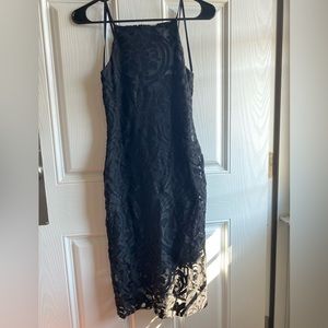 Black lace bodycon minidress
